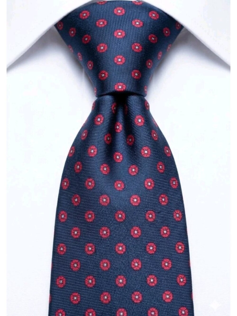 MORGAN HART Silk Tie Vtg 1980s Hand Made Ivy League Foulard Medallion Classic